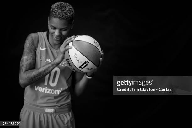 May 2: A portrait of basketball player Courtney Williams of the Connecticut Sun at Mohegan Sun Arena on May 2, 2018 in Uncasville, Connecticut.