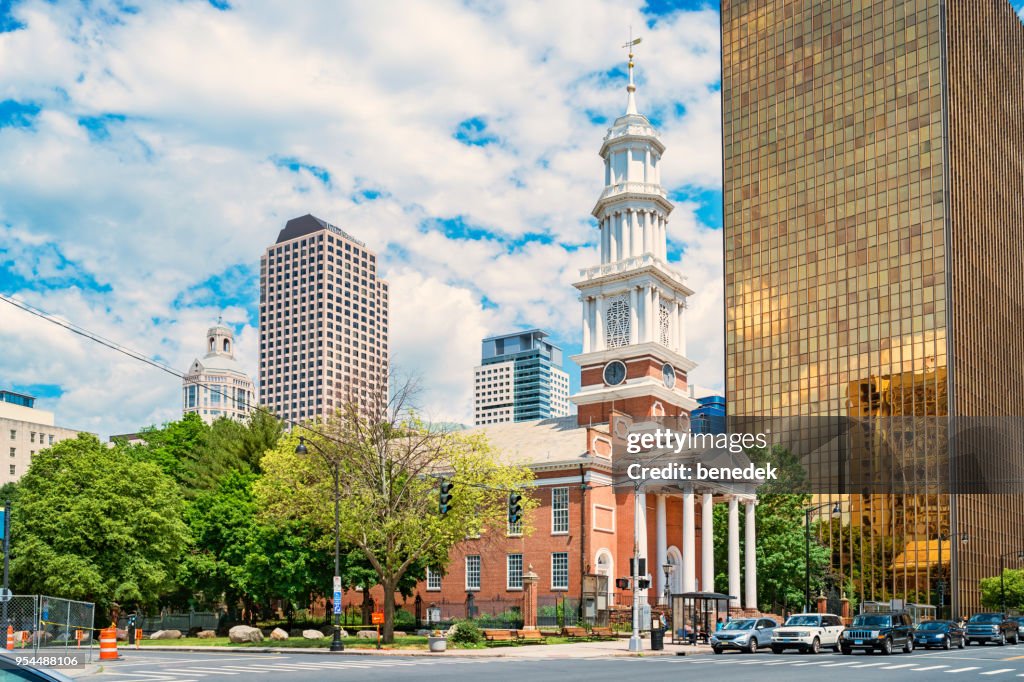 Main Street in der Innenstadt von Hartford Connecticut