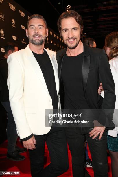 Fashion designer Michael Michalsky and Thomas Hayo, GNTM, during the 2nd ABOUT YOU Awards 2018 at Bavaria Studios on May 3, 2018 in Munich, Germany.