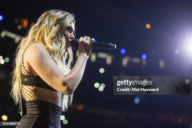 Singer Rachel Platten performs on stage during WE Day at KeyArena on May 3, 2018 in Seattle, Washington.