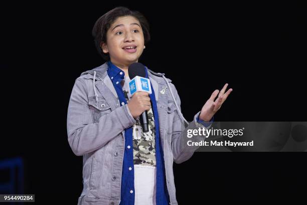 Actor, singer and musician Anthony Gonzalez speaks on stage during WE Day at KeyArena on May 3, 2018 in Seattle, Washington.