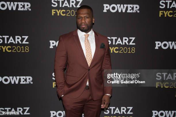 Cent arrives to the For Your Consideration event for Starz's "Power" at The Jeremy Hotel on May 3, 2018 in West Hollywood, California.