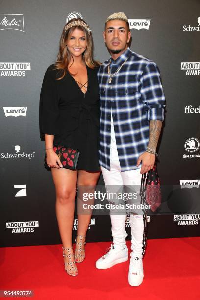 Farina Opoku and her boyfriend Dj Yeezy during the 2nd ABOUT YOU Awards 2018 at Bavaria Studios on May 3, 2018 in Munich, Germany.