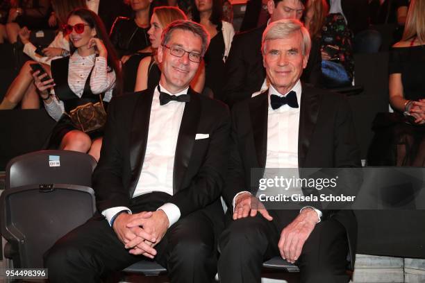 Alexander Birken, CEO Otto Group and Dr. Michael Otto, CEO Otto Group during the 2nd ABOUT YOU Awards 2018 at Bavaria Studios on May 3, 2018 in...