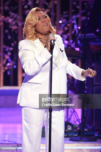 Music artist Patti LaBelle performs during VH1's 3rd Annual "Dear Mama: A Love Letter To Moms" - Inside Show at The Theatre at Ace Hotel on May 3,...