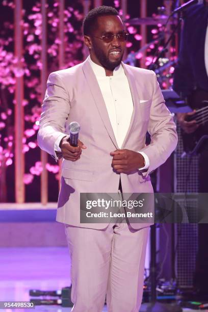 Producer Sean Combs speaks onstage during VH1's 3rd Annual "Dear Mama: A Love Letter To Moms" - Inside Show at The Theatre at Ace Hotel on May 3,...