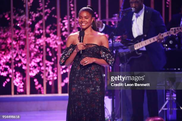 Actress Gabrielle Union speaks onstage during VH1's 3rd Annual "Dear Mama: A Love Letter To Moms" - Inside Show at The Theatre at Ace Hotel on May 3,...