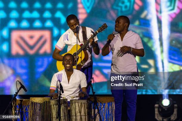 Kenyan Boys Choir performs at WE Day at Key Arena on May 3, 2018 in Seattle, Washington.