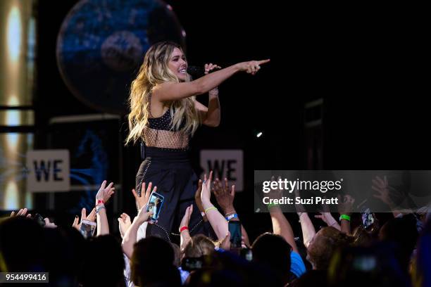 Singer and songwriter Rachel Platten performs at WE Day at Key Arena on May 3, 2018 in Seattle, Washington.