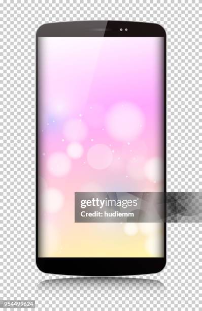 vector smart phone isolated on white background - phone screen glow stock illustrations