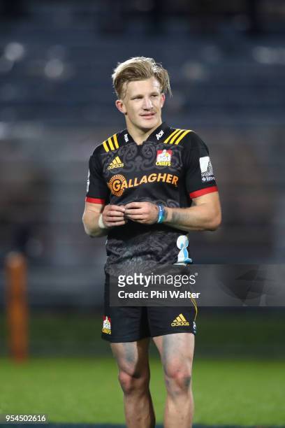 Damian McKenzie of the Chiefs during the round 12 Super Rugby match between the Chiefs and the Jaguares at Rotorua International Stadium on May 4,...