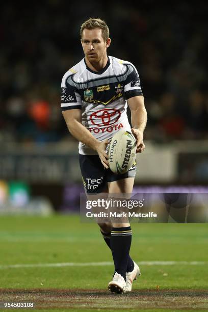 Michael Morgan of the Cowboys warms up before the round nine NRL match between the Penrith Panthers and the North Queensland Cowboys at Carrington...