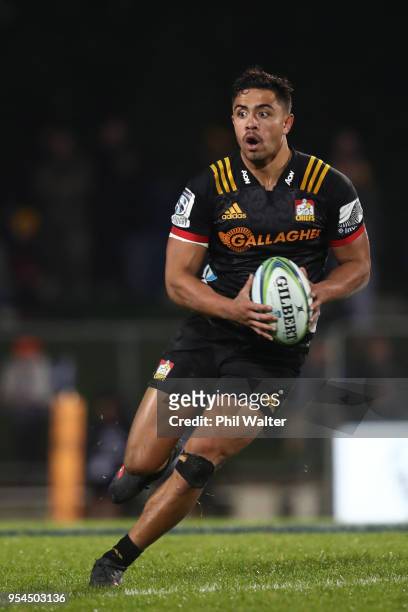 Anton Lienert-Brown of the Chiefs during the round 12 Super Rugby match between the Chiefs and the Jaguares at Rotorua International Stadium on May...