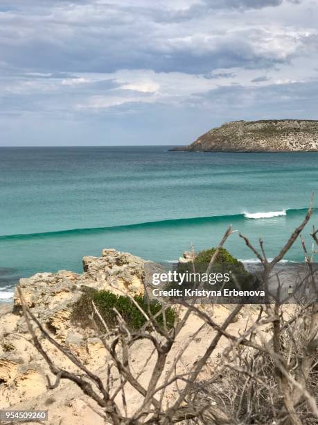 surf at pennington bay on kangaroo island - kangaroo island stock pictures, royalty-free photos & images