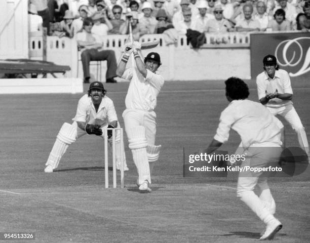 Graham Barlow batting for England during his innings of 42 runs in the 1st Prudential Trophy One Day International between England and Australia at...