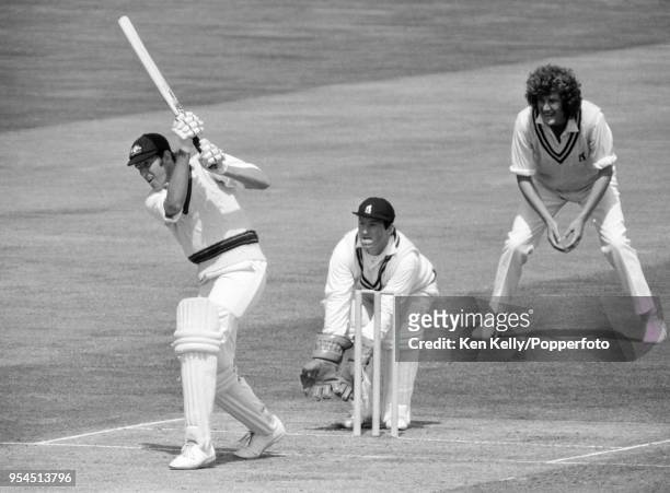 Rick McCosker batting for Australia during his innings of 77 runs in the tour match between Warwickshire and the Australians at Edgbaston,...