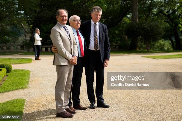 Jonathan Powell, former Downing Street Chief of Staff and chief British negotiator on Northern Ireland, poses next to Brian Currin , member of the...