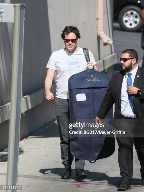 Bill Hader is seen arriving at 'Jimmy Kimmel Live' on May 03, 2018 in Los Angeles, California.