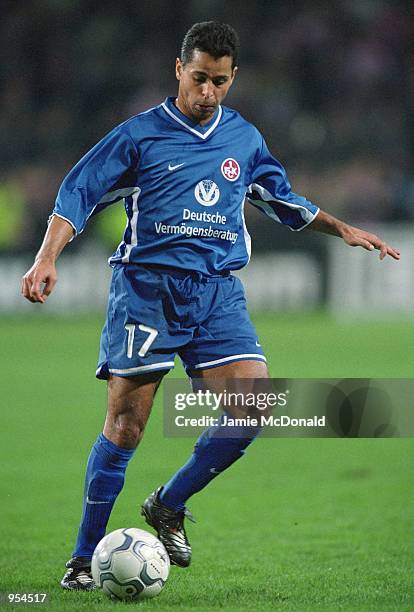 Ratinho of Kaiserslautern runs with the ball during the UEFA Cup Quarter Finals second leg match against PSV Eindhoven played at the Philips Stadion,...