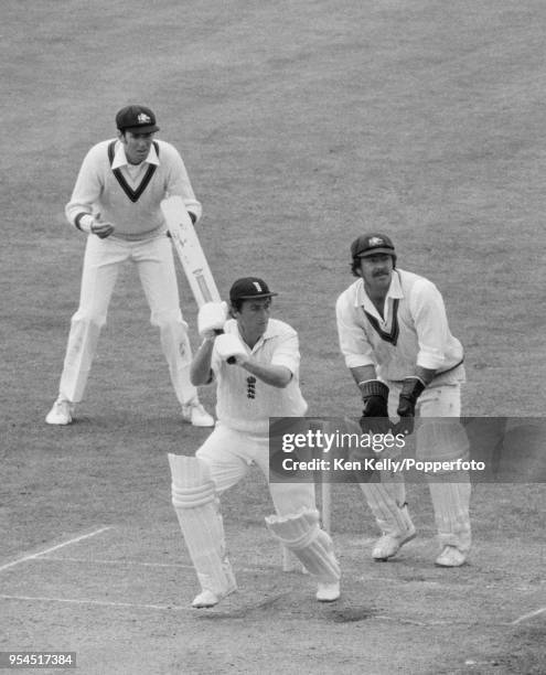 Bob Woolmer batting for England during his innings of 120 runs in the 1st Test match between England and Australia at Lord's Cricket Ground, London,...