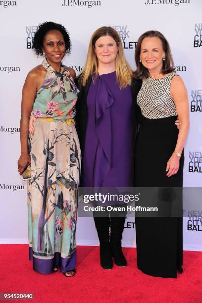 Tynnetta McIntosh, Marianne Lake and Kathy Brown attends New York City Ballet 2018 Spring Gala at David H. Koch Theater, Lincoln Center on May 3,...