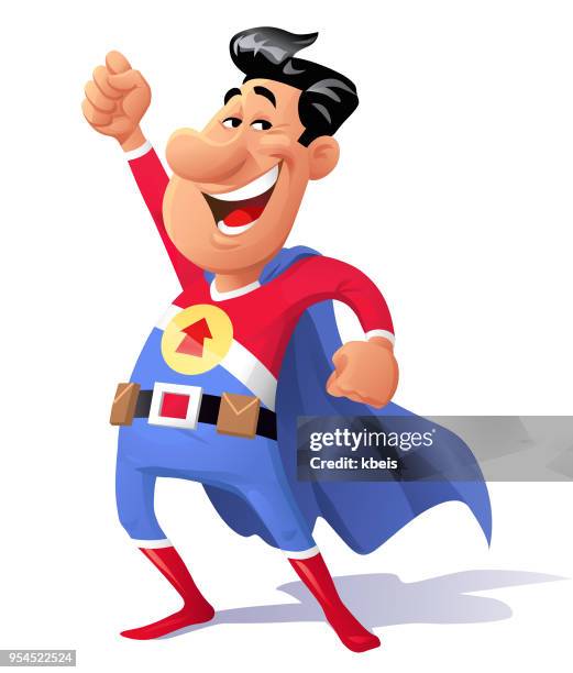 superhero - superman costume white background stock illustrations