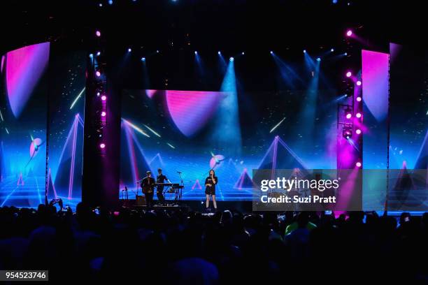 Singer Noah Cyrus at Key Arena on May 3, 2018 in Seattle, Washington.