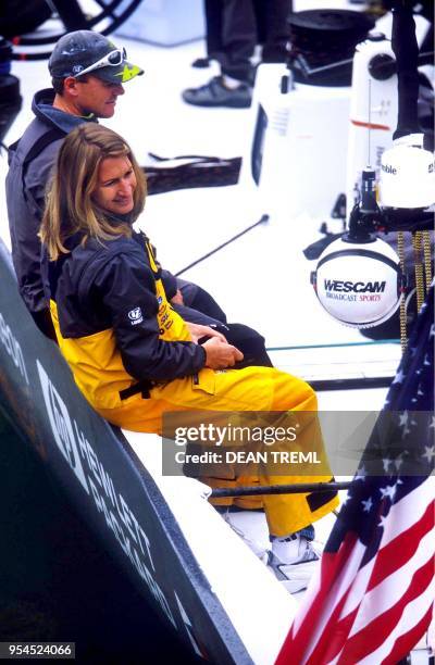 German tennis great Steffi Graf joins the crew of AmericaOne, skippered by Paul Cayard, as their "17th man", 02 February, 2000. Graf, as 17th man,...