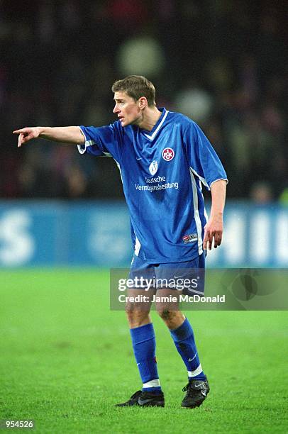 Andreas Buck of Kaiserslautern in action during the UEFA Cup Quarter Finals second leg match against PSV Eindhoven played at the Philips Stadion, in...