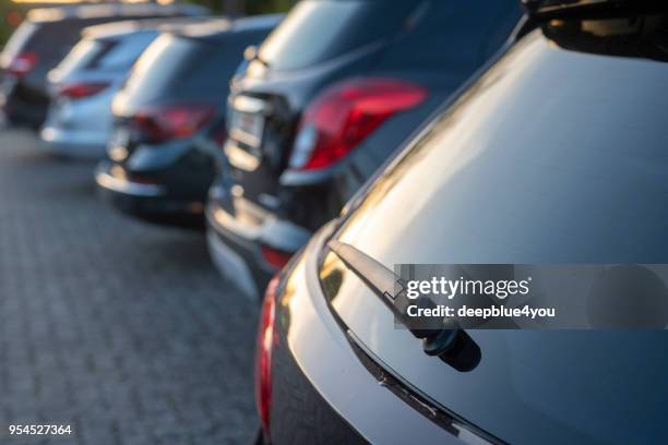 close-up of the rear window wiper of a modern car - popa imagens e fotografias de stock