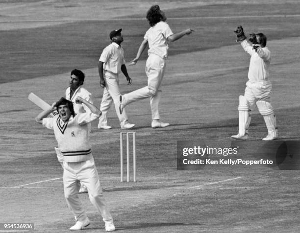 Warwickshire bowler Steve Rouse celebrates after having Farokh Engineer of Lancashire caught behind for 0 by Bob Willis during the Gillette Cup Semi...