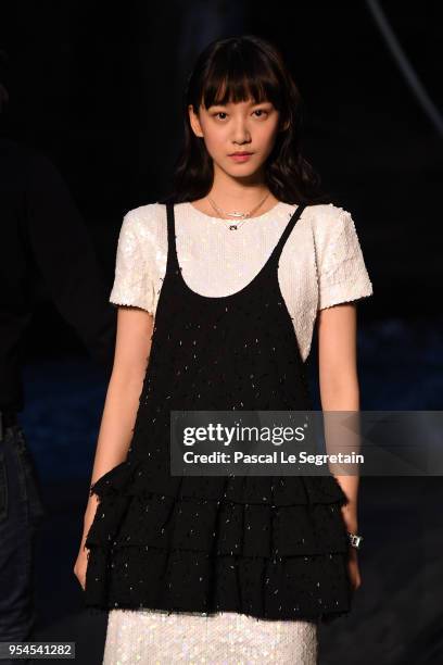 Angela Yuen attends the Chanel Cruise 2018/2019 Collection at Le Grand Palais on May 3, 2018 in Paris, France.