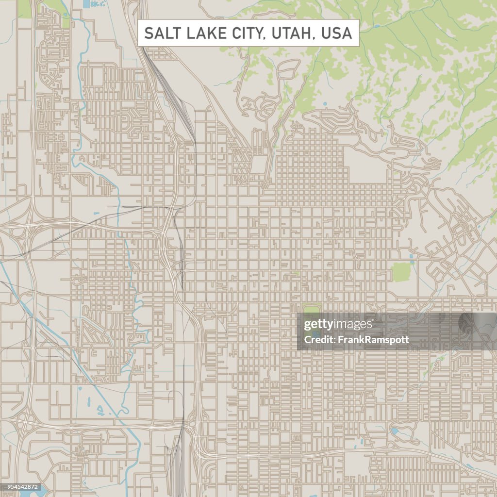 Mapa de calle de la ciudad de sal Lake City Utah US