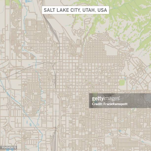 salt lake city utah us city street map - salt lake city stock illustrations