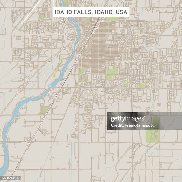 idaho falls idaho us city street map - downtown idaho falls stock illustrations