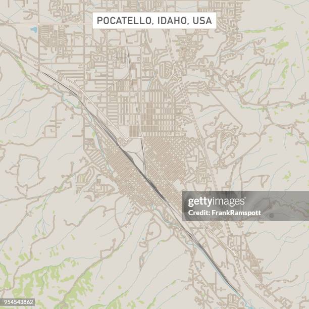 pocatello idaho us city street map - pocatello idaho stock illustrations