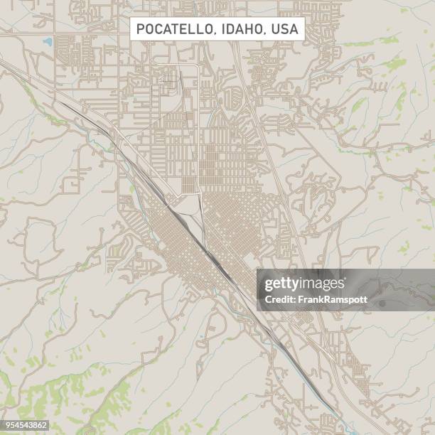 pocatello idaho us city street map - pocatello stock illustrations