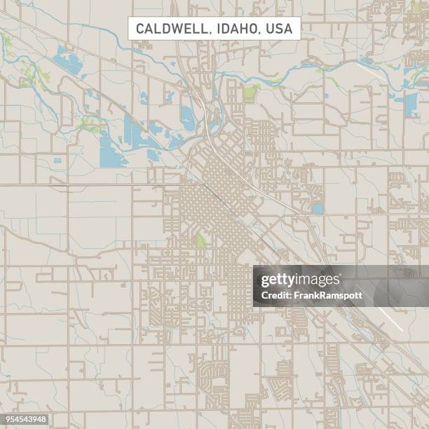 caldwell idaho us city street map - caldwell idaho stock illustrations