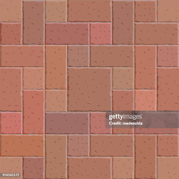 seamless brick - paved path stock illustrations