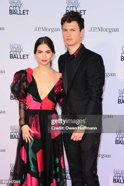 Violetta Komyshan and Ansel Elgort attends New York City Ballet 2018 Spring Gala at David H. Koch Theater, Lincoln Center on May 3, 2018 in New York...