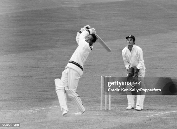 Garfield Sobers of West indies batting for Rest of the World XI during his innings of 80 runs in the 3rd match of the five-match series between...