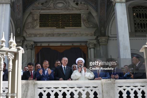 Turkish President Recep Tayyip Erdogan, Turkish Deputy Prime Minister Hakan Cavusoglu, Turkish Minister of Family and Social Policies Fatma Betul...