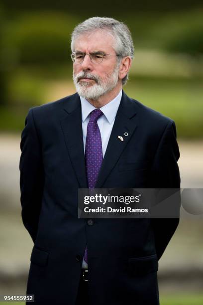 Gerry Adams, former leader of Sinn Fein, looks on during the International event to advance in the resolution of the conflict in the Basque Country...