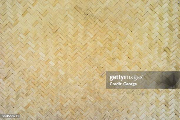 old woven bamboo texture for background - wicker basket stock pictures, royalty-free photos & images