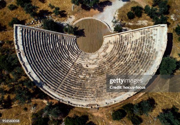 antiphellos ancient theater antalya - amphitheater stock pictures, royalty-free photos & images