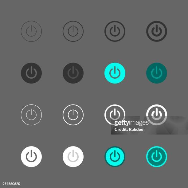 power-button-symbol - multi serie - bedienungsknopf stock-grafiken, -clipart, -cartoons und -symbole