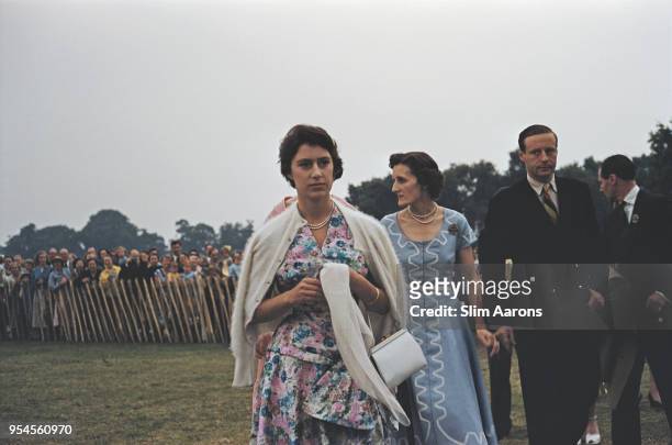 Princess Margaret, Countess of Snowdon at Great Windsor Park to attend a polo tournament, UK, 1955.