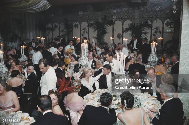 Guests at Romanoff restaurant, Beverly Hills, California, US, 1959.