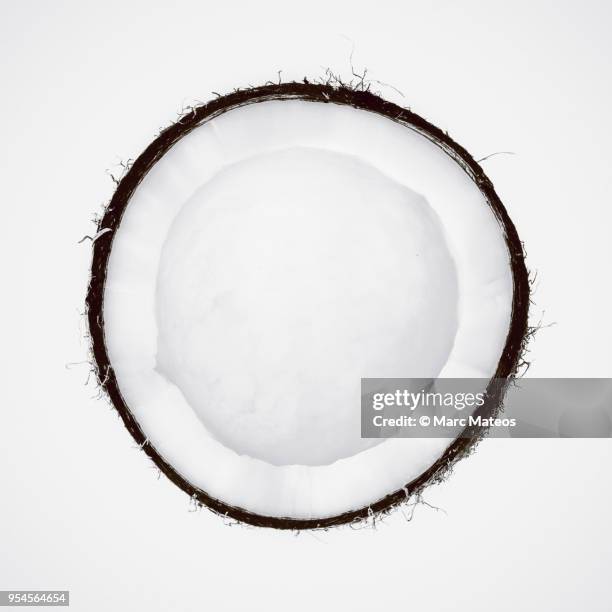 half coconut viewed from top - marc mateos stock pictures, royalty-free photos & images