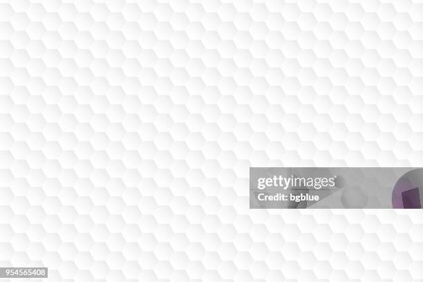 abstract white background - geometric texture - white hexagon pattern background stock illustrations